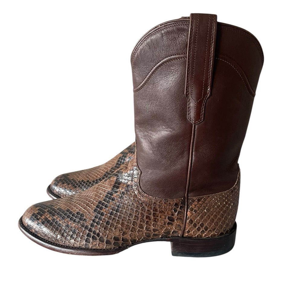 Tecovas "The Boone" python and calfskin roper boots Size:10.5 D